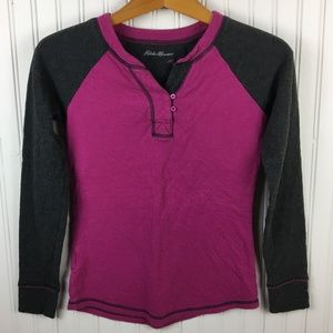 Eddie Bauer Long Sleeved Cotton Top Two Tone